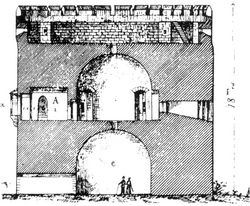 Historische Querschnittsdarstellung des Bollwerks