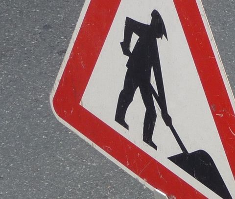 Baustellenschild - Foto Gemeinde Fischbachtal