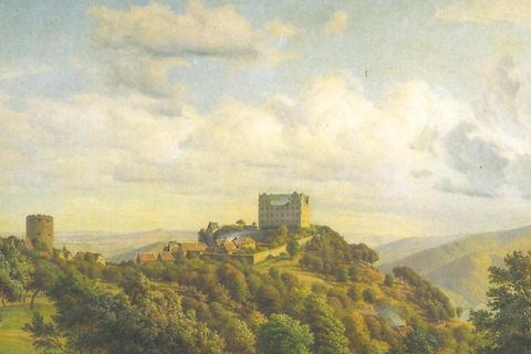 Blick auf Lichtenberg -Ausschnitt- Öl auf Leinwand von August Lucas 1858