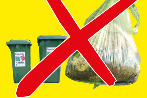 "Kompostierbare" Folien nicht in die Biotonne!