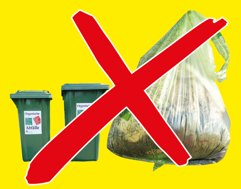 "Kompostierbare" Folien nicht in die Biotonne!