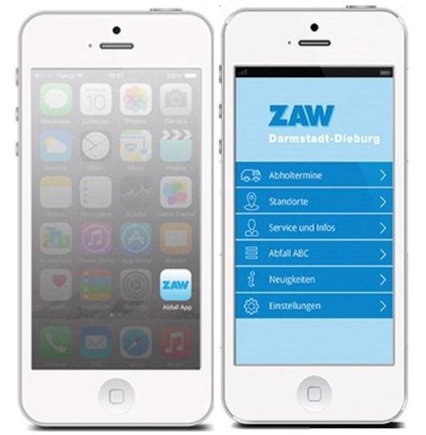 Foto vom Smartphone mit Symbol für die App (Foto: ZAW-online.de)