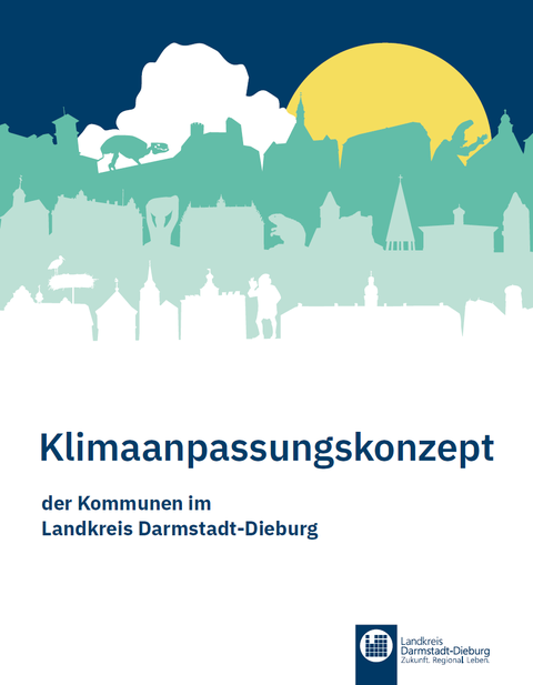 Titelseite des Klimaanpassungskonzepts - Grafik Landkreis Darmstadt-Dieburg