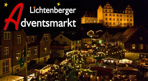 Lichtenberger Adventsmarkt (Foto: Bernd Scheider, Gestaltung: Gemeinde Fischbachtal)